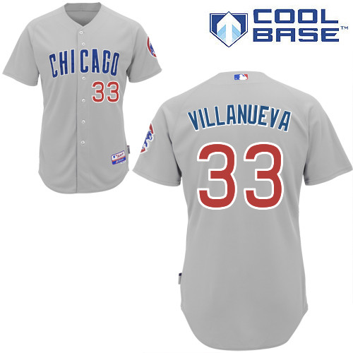 Carlos Villanueva #33 mlb Jersey-Chicago Cubs Women's Authentic Road Gray Baseball Jersey
